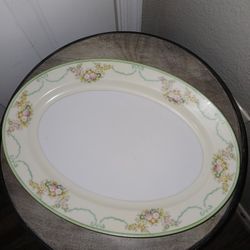 Formal Garden Meito Oval Serving Platter 
