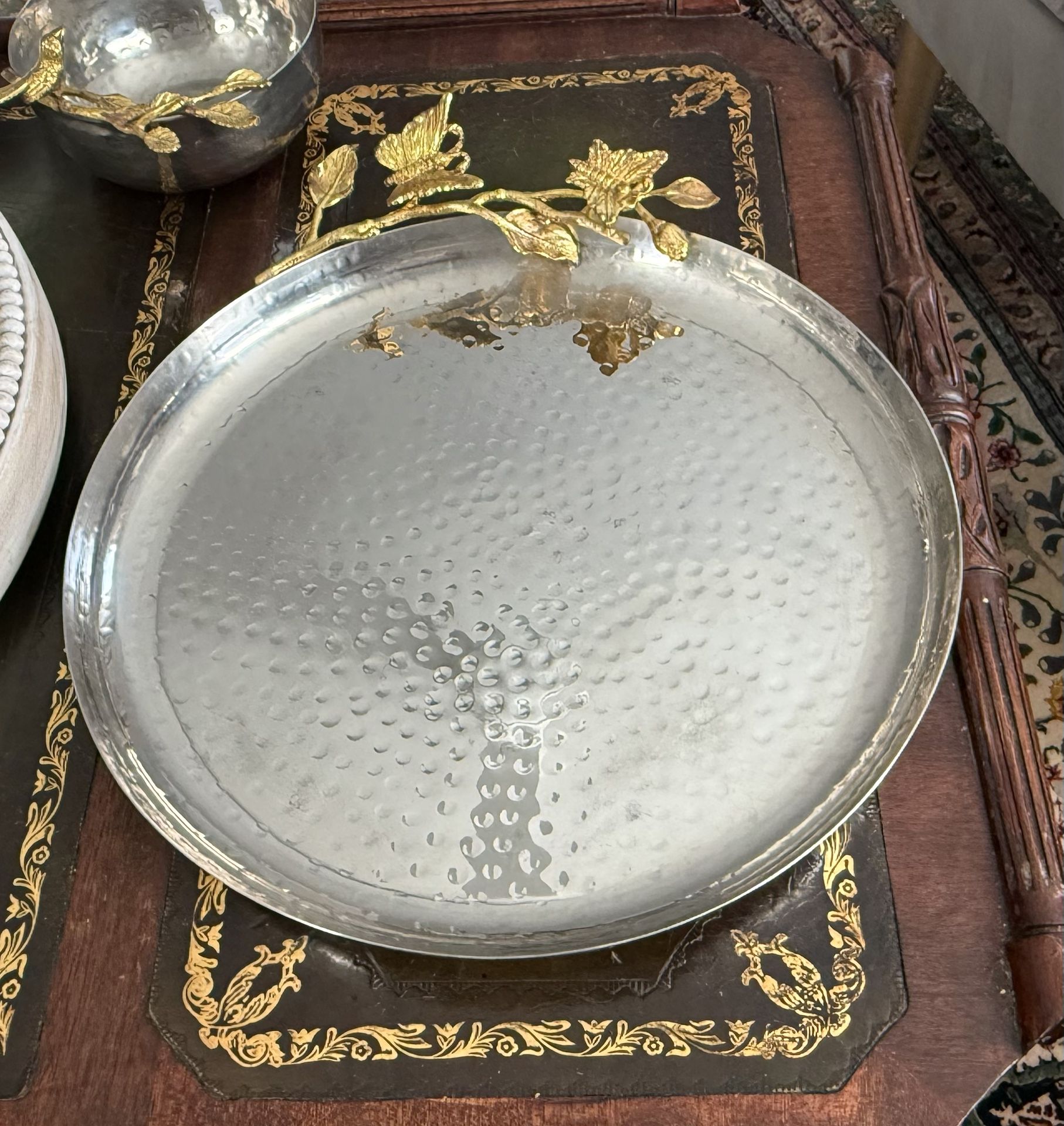 Metal Tray With Gold accent