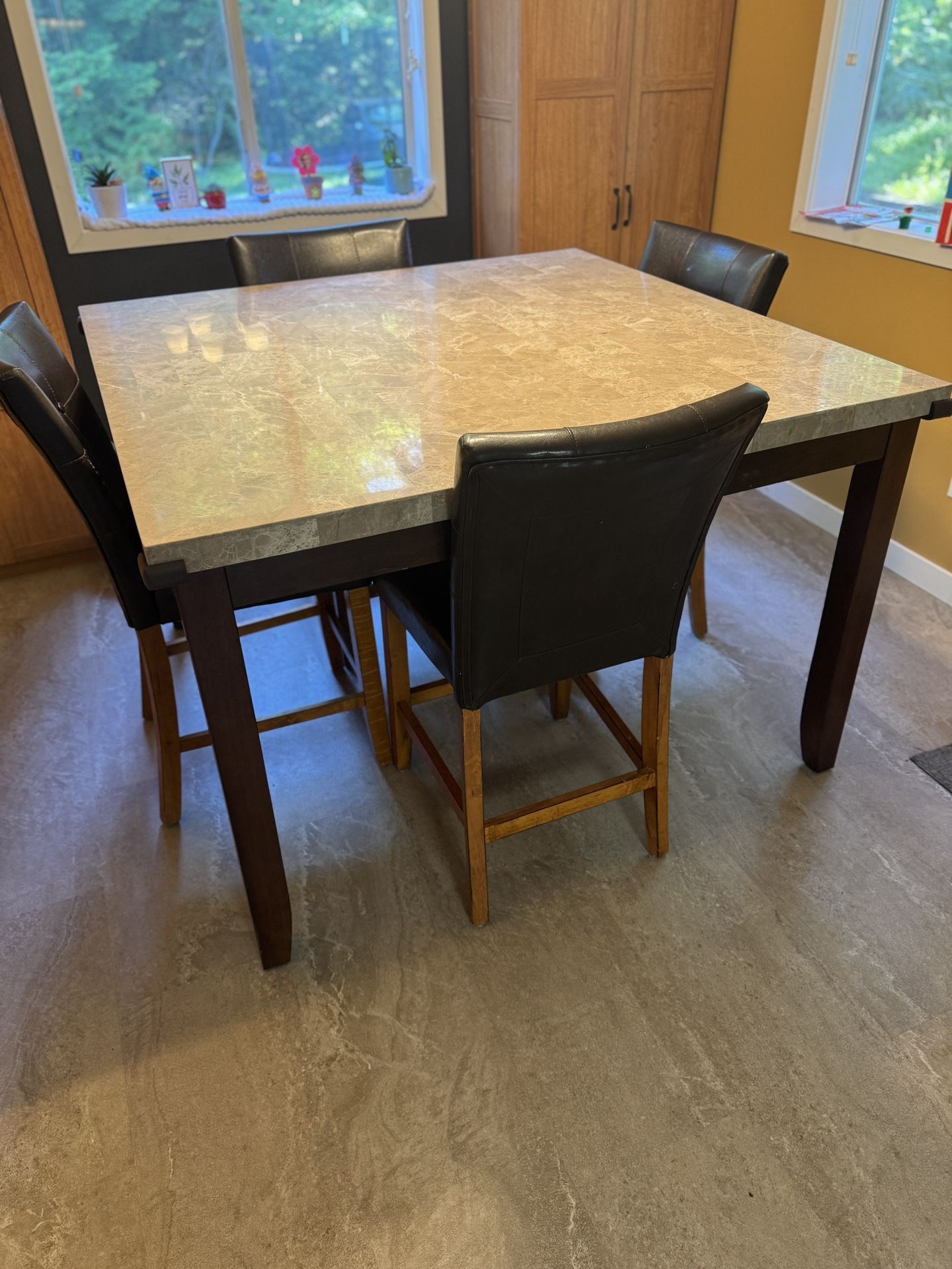 2inch Solid Marble Dining Table With Chairs