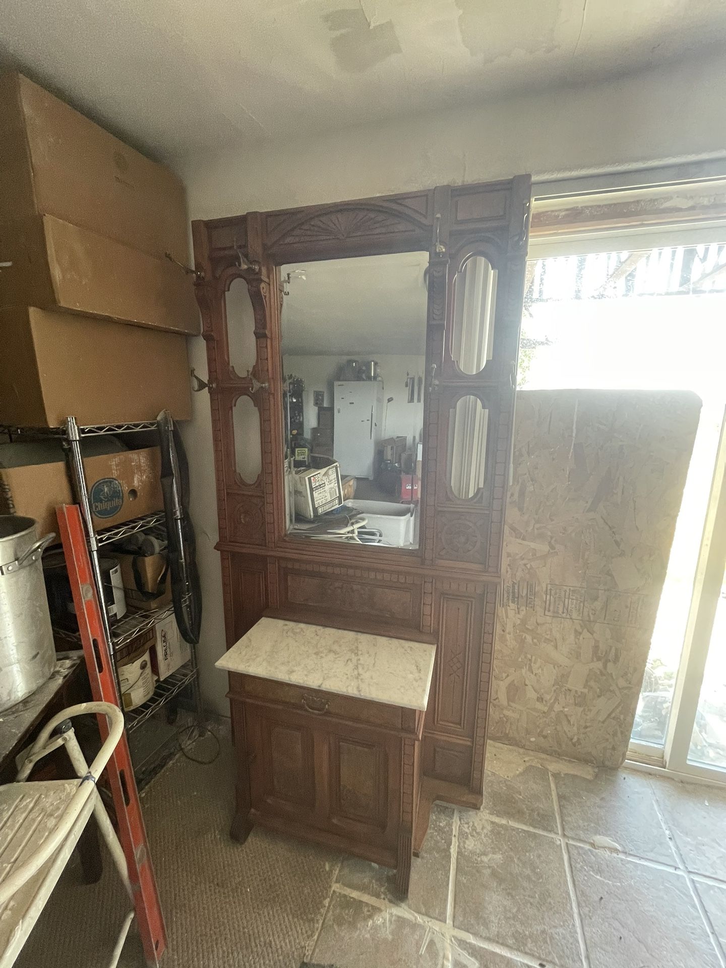 Beautiful Mirror With Marble Seat Vanity