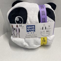 Cute Panda Kids 2-in-1 Sleep Hoodie Blanket – Ultra Soft Cozy Lounger XS/S (5/6–7/8) – NEW
