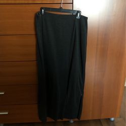 A-line Charcoal Long Skirt