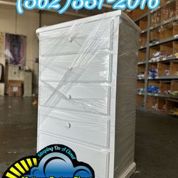 Five Drawer White Pinewood Dresser Cajonera Comoda Chest New 