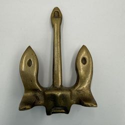 Vintage 3"x 2" Solid Brass Nautical Ship Anchor Paperweight Boat Fishing Sailing