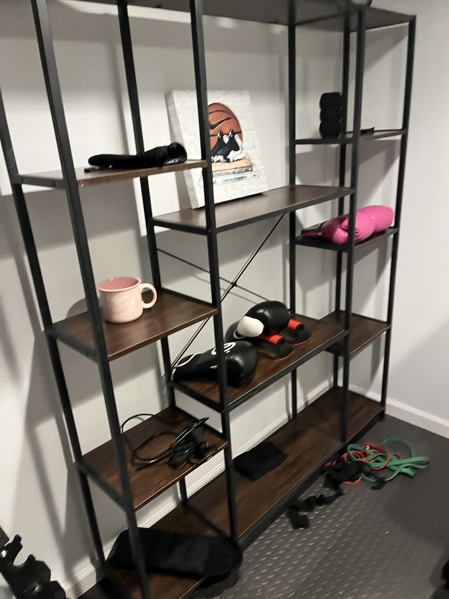 Industrial Metal & Wood Shelving Unit