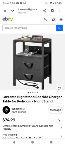 Lazzanto black nightstand new in box