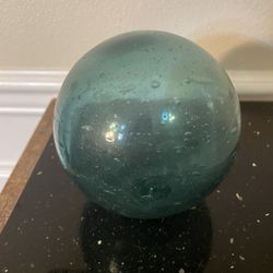 Japanese Glass Fishing Float Buoy Ball , Light Blue.