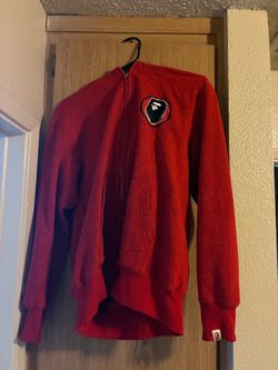 Red bape hoodie size large fits like tight medium