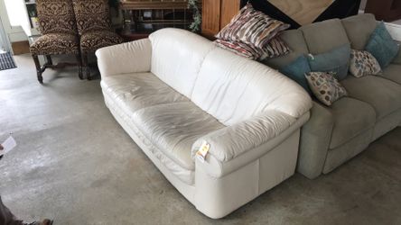 White leather couch