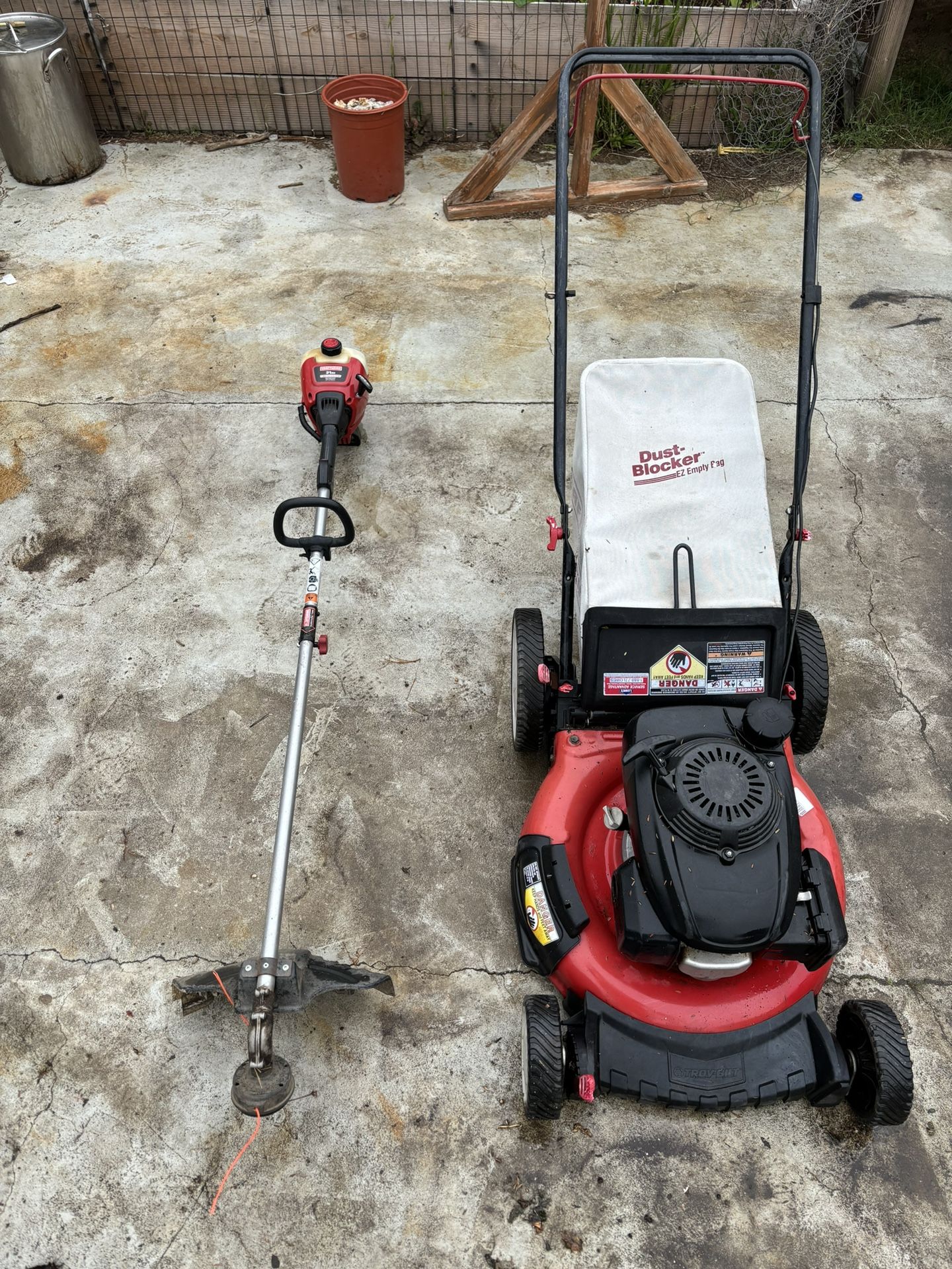 Lawn mower and weed eater combo