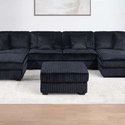 Black Large Sectional Sofa Comfort