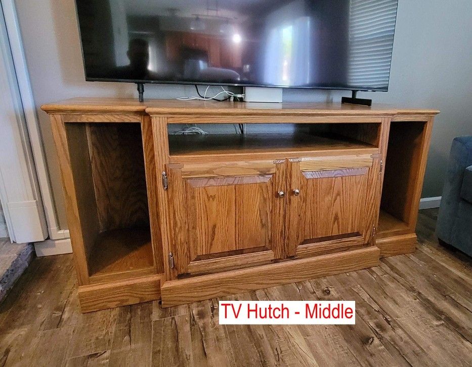 Solid Oak TV Entertainment Center