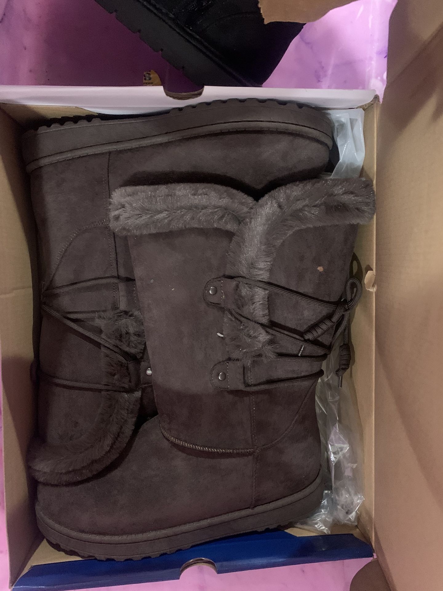 Brown Fur-lined Boots