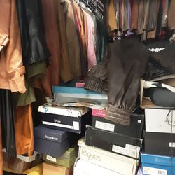 Womans Leather Jackets, Boots, Shoes, Etc.- 5x10 Storage Unit FILLED