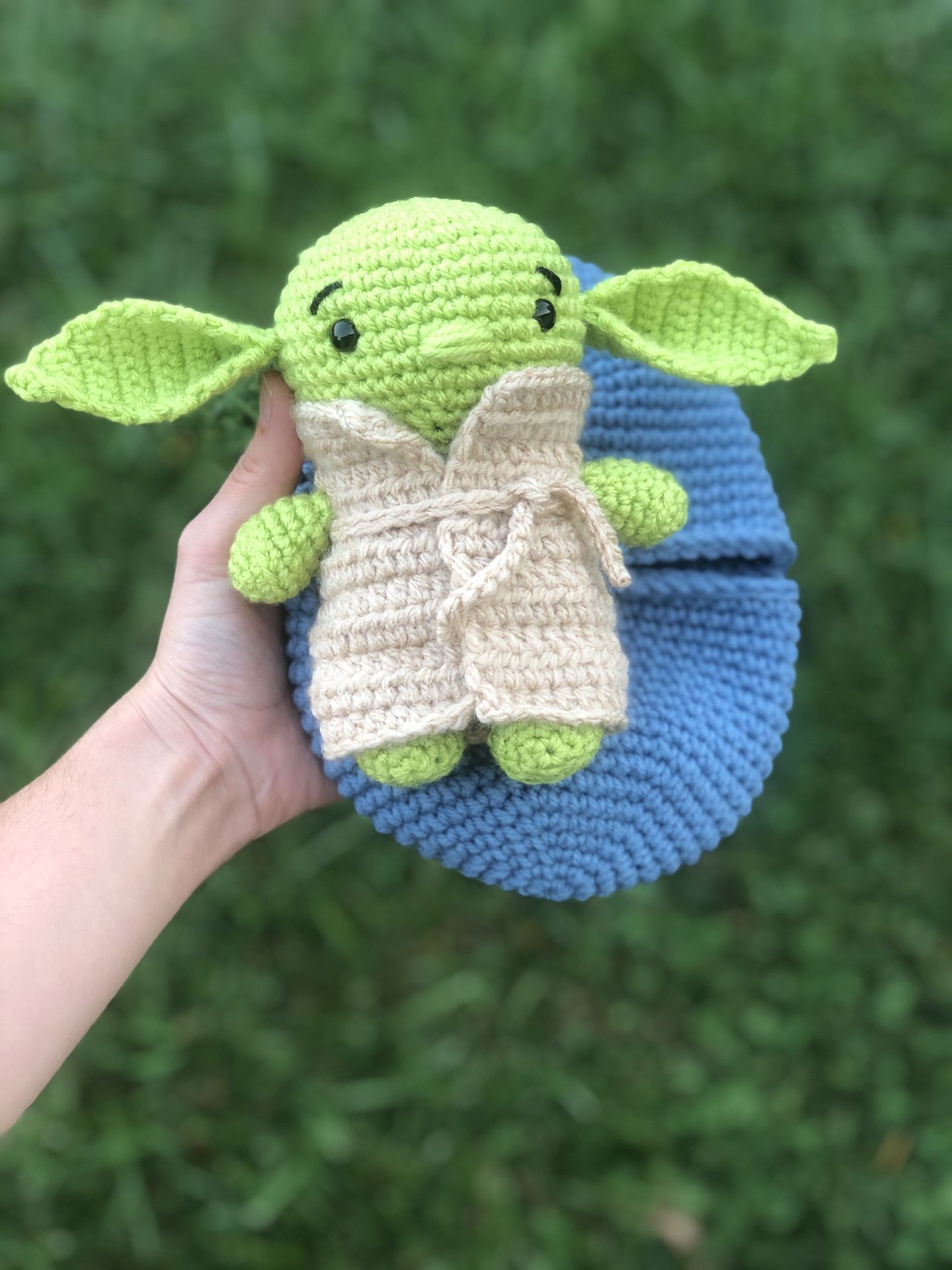 Hatching alien, stuffed animal, handmade crochet animal