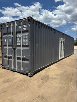 New 40Ft Shipping Container | French Doors | Slate Grey
