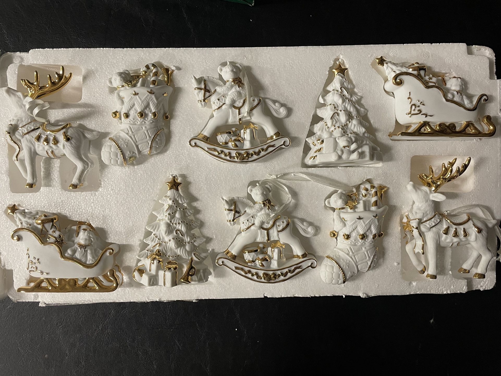 Traditions Hand painted Porcelain Ornaments set (10)