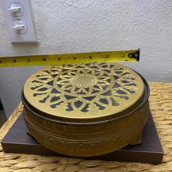 COFRE ANTIGUO DE BRONCE Y CRITAL