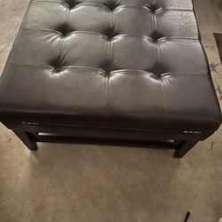 Nice Leather Ottoman With Storage