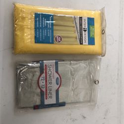 2 Fabric Shower Curtains 