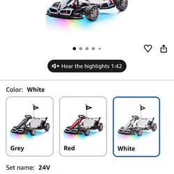 Wanan 24V Electric Go Kart with Adjustable Seat, Licensed BMW Drift Kart