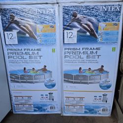 Intex pool / Alberca 12 Ft x 30 in Metal frame