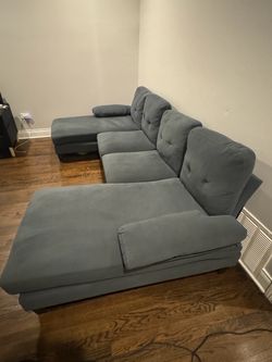Gray Sectional Sofa with Chaise Lounge