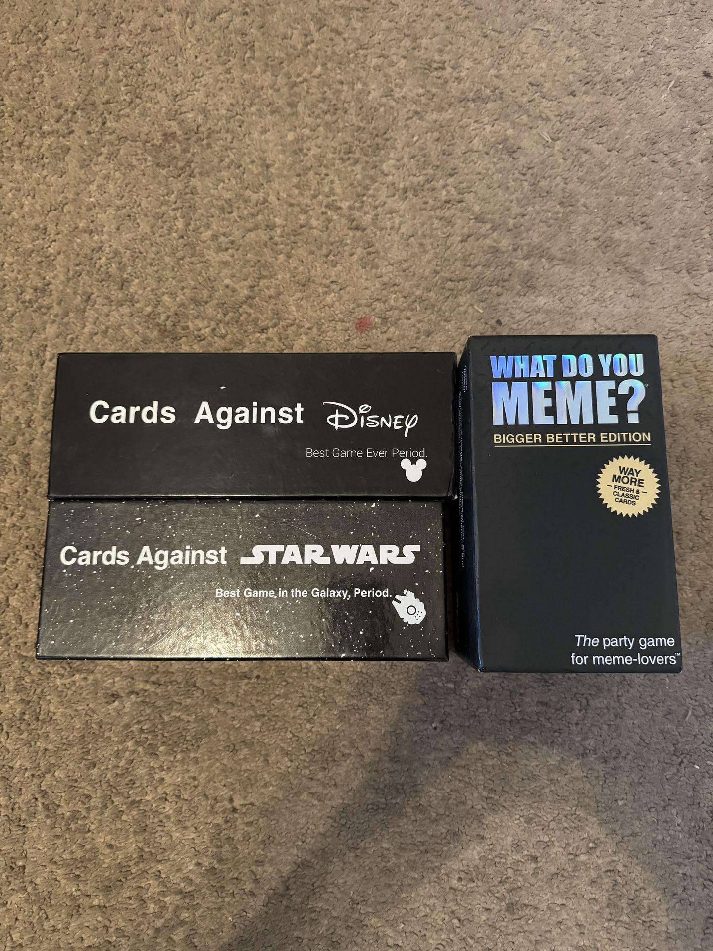 Adult Card Game Bundle – 3 for $50 (Star Wars, Disney, Meme)