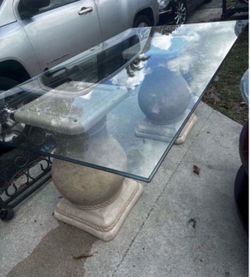 Glass Dining Table 78”Lx44”Wx30”H