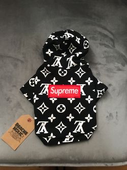 Supreme Loui Vuitton dog pet cat hoodie sweater size small