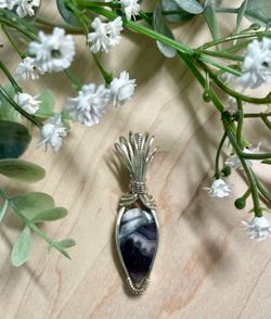Chevron Amethyst Pendant