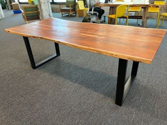 Wooden Table with Black Legs