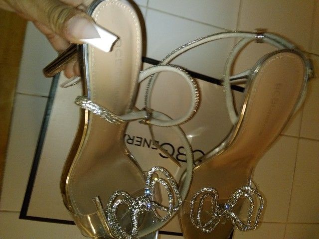 BCBGeneration Clear/Silver Heels