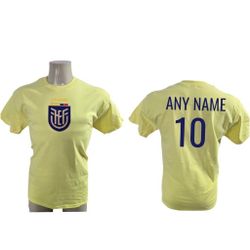 Ecuador Men's  Soccer T-Shirt 100%  Cotton. New.Personalized.