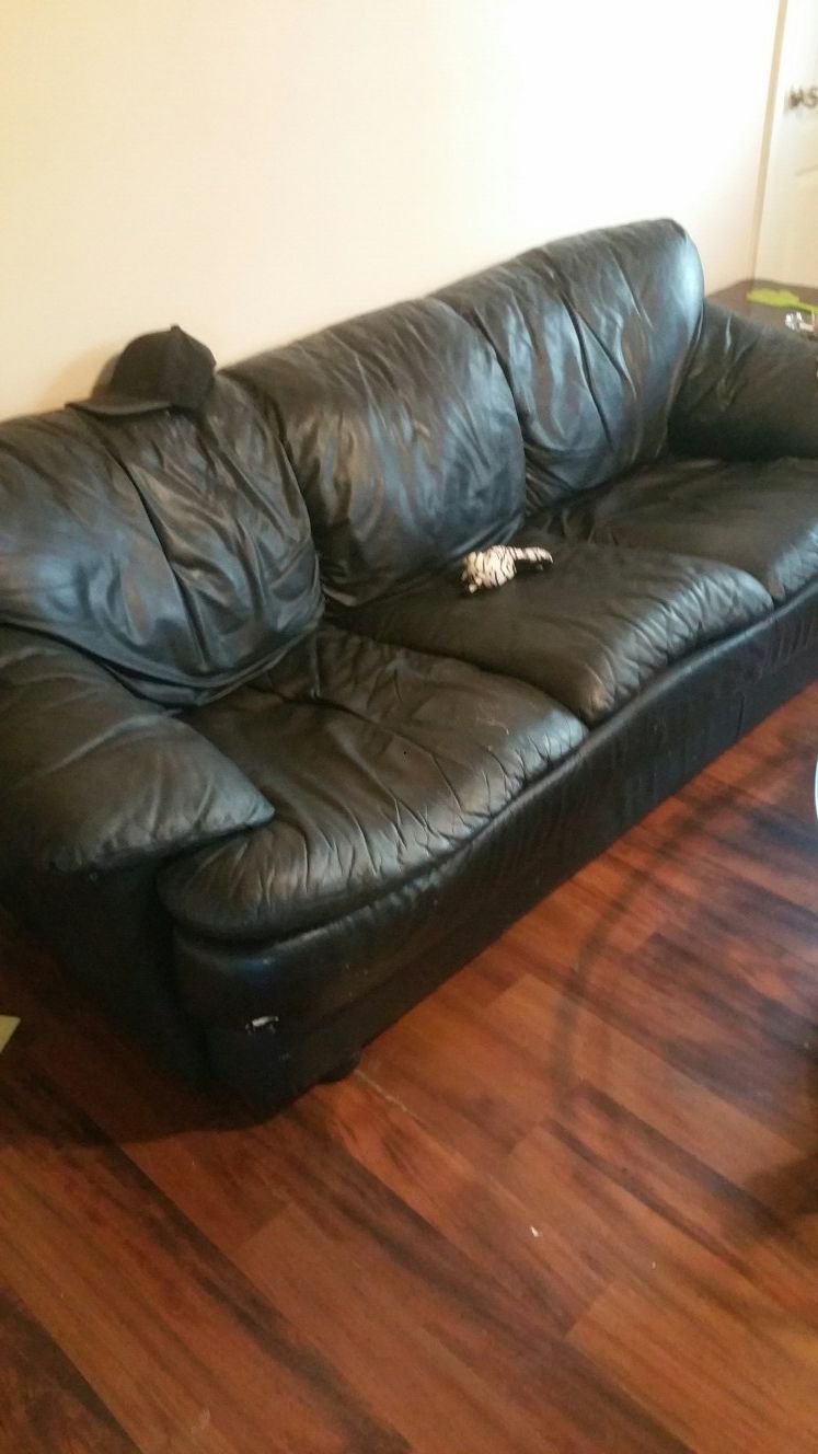 Black Leather sofa set