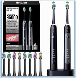 New/factory sealed:Sonic Toothbrush Dual Set, 2 chargers, & 8 brush heads