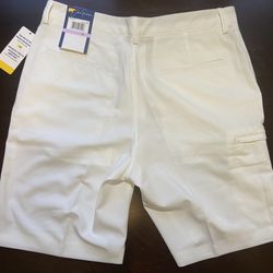 Jack Nicklaus Chino Golf Shorts Men's Size 32 Stretch 9" UPF 50 Bright White 