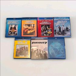 Fast and Furious Blu-Ray Collection Lot Movies 2-8 Like New Read Description
