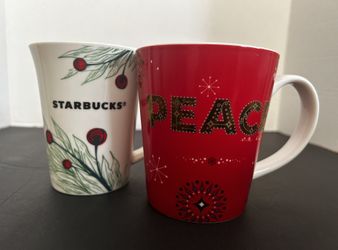 Set Of Two Starbucks Holiday Mugs
