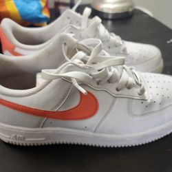2018 nike Air Force One White And Orange Size 9
