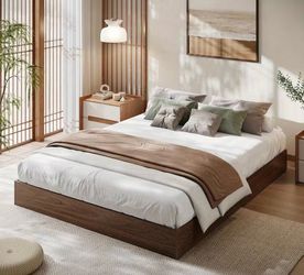 Queen size bed frame color, brown