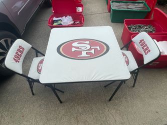 49ers Card Table With Two Folding Chairs