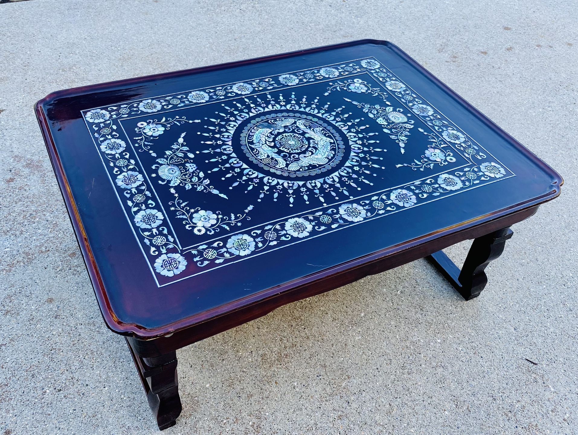 Korean Antique Folding Table with Abalone Shell Inlay