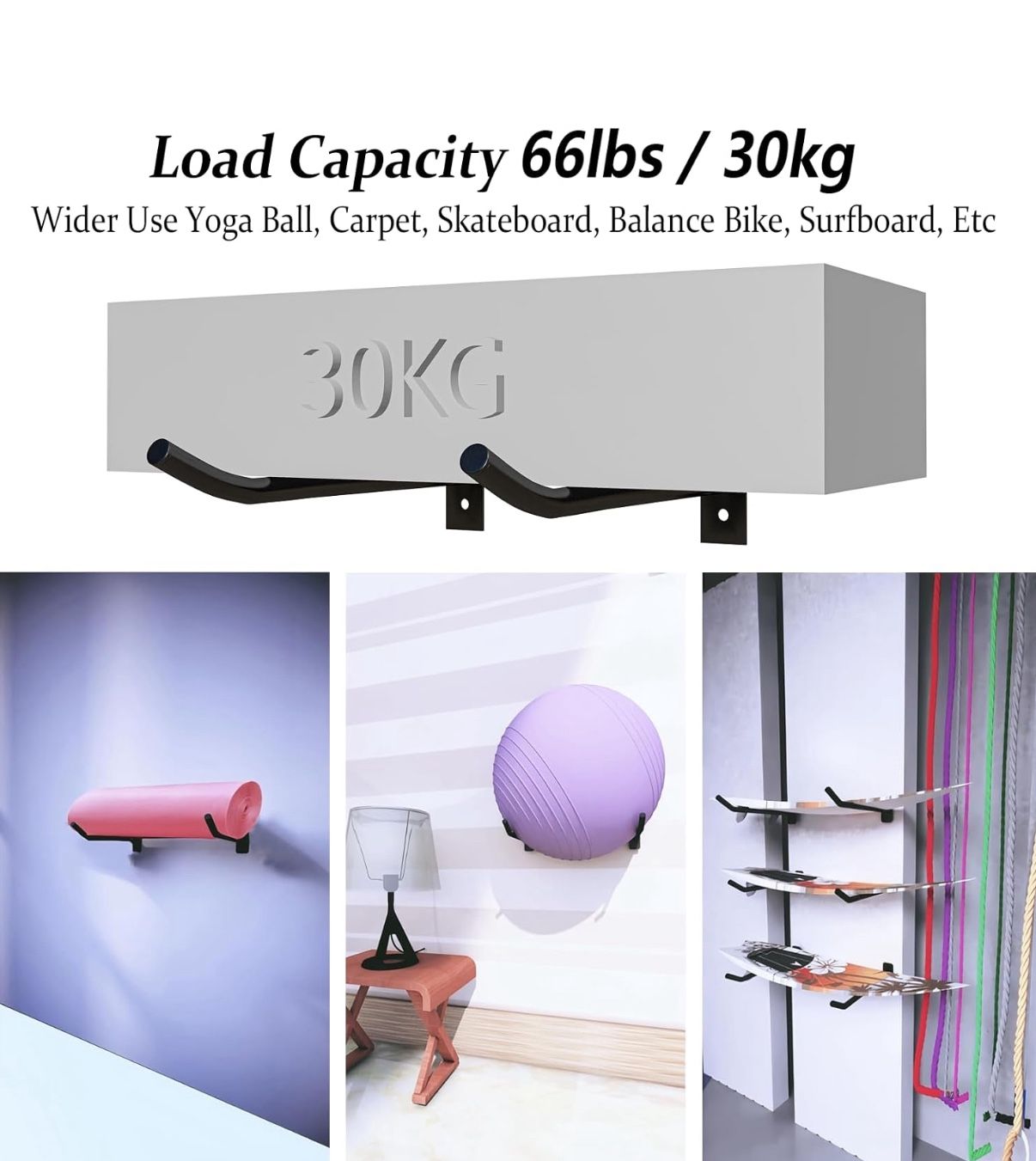 Wall Mount Exercise Ball Holder (1pack )