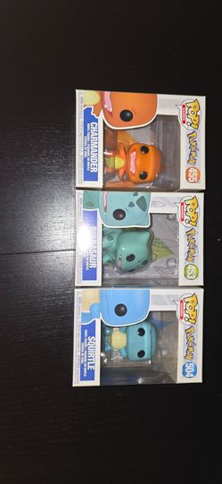 Funko Pop Pokémon Charmander, Bulbasaur & Squirtle Set