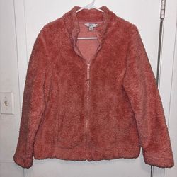 Light Pink Fuzzy Zip Up Jacket