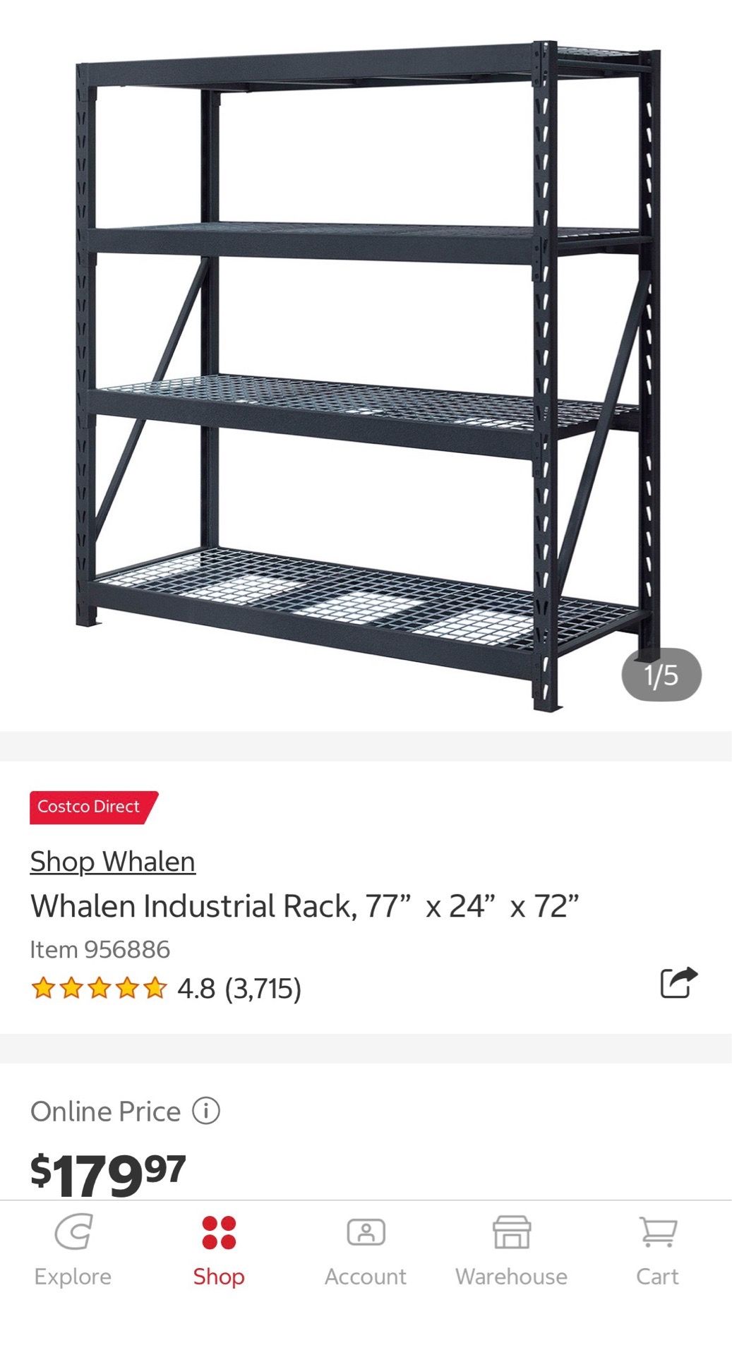 Garage storage rack