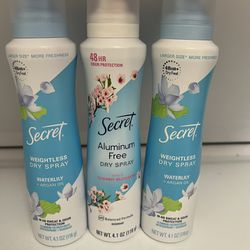 Secret deodorant Spray 3 for $15