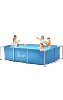 Outdoor Rectangular Steel Frame Swimming Pool for Kids - 7ft x 5ft x 2ft - BRAND NEW STILL IN BOX