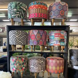 ✨Showroom,Fast Delivery, Finance,✨ ✨ BOGO! ✨ Small Accent Pouf Multi Color , ✨ BUY 1 GET 1 ✨ Comfortable, Contemparary,  